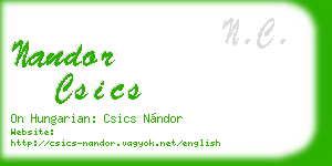 nandor csics business card