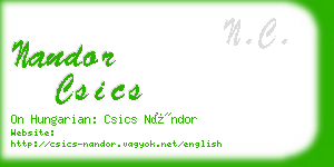 nandor csics business card